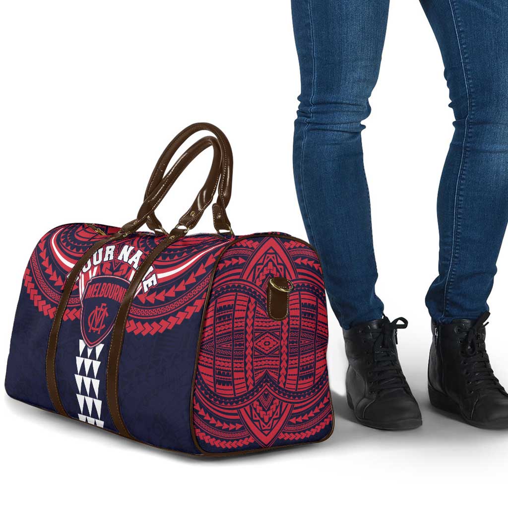Personalized Melbourne Demons Travel Bag Polynesian Tribal Pattern Heritage Football