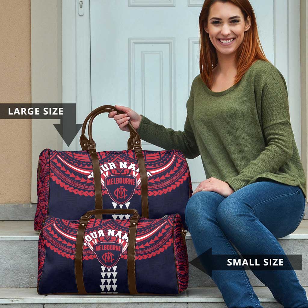 Personalized Melbourne Demons Travel Bag Polynesian Tribal Pattern Heritage Football