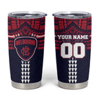 Personalized Melbourne Demons Tumbler Cup Polynesian Tribal Pattern Heritage Football