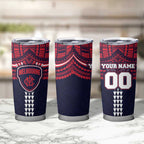 Personalized Melbourne Demons Tumbler Cup Polynesian Tribal Pattern Heritage Football