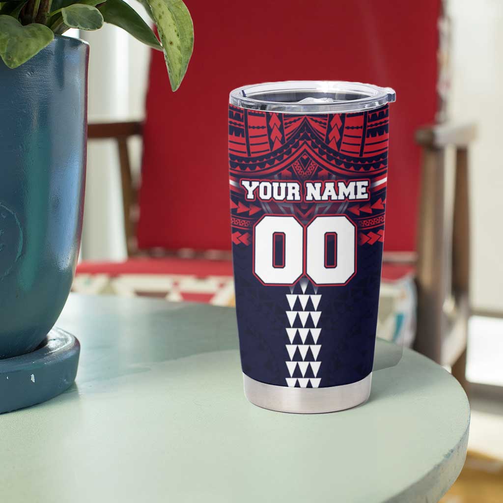 Personalized Melbourne Demons Tumbler Cup Polynesian Tribal Pattern Heritage Football