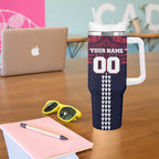 Personalized Melbourne Demons Tumbler With Handle Polynesian Tribal Pattern Heritage Football
