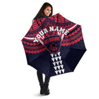 Personalized Melbourne Demons Umbrella Polynesian Tribal Pattern Heritage Football