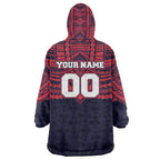 Personalized Melbourne Demons Wearable Blanket Hoodie Polynesian Tribal Pattern Heritage Football