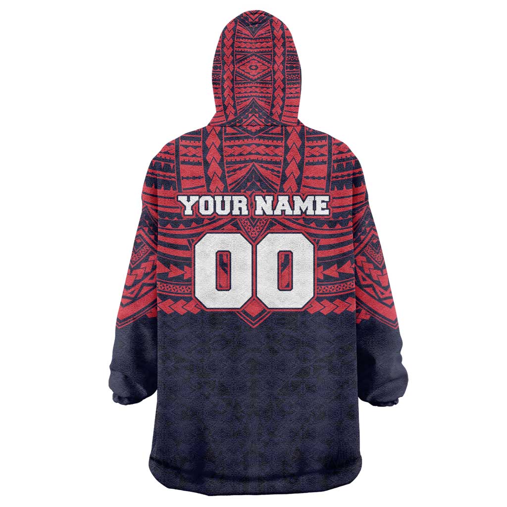 Personalized Melbourne Demons Wearable Blanket Hoodie Polynesian Tribal Pattern Heritage Football