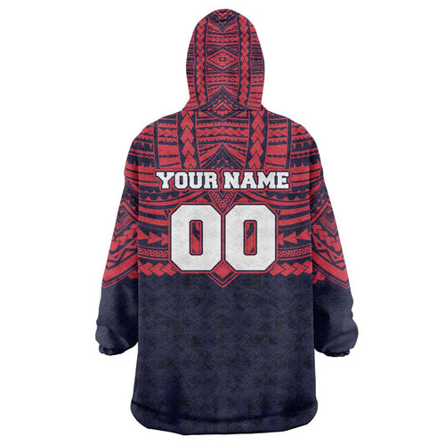 Personalized Melbourne Demons Wearable Blanket Hoodie Polynesian Tribal Pattern Heritage Football
