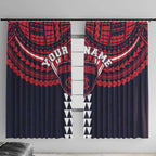 Personalized Melbourne Demons Window Curtain Polynesian Tribal Pattern Heritage Football