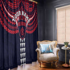 Personalized Melbourne Demons Window Curtain Polynesian Tribal Pattern Heritage Football