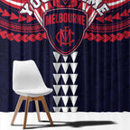 Personalized Melbourne Demons Window Curtain Polynesian Tribal Pattern Heritage Football
