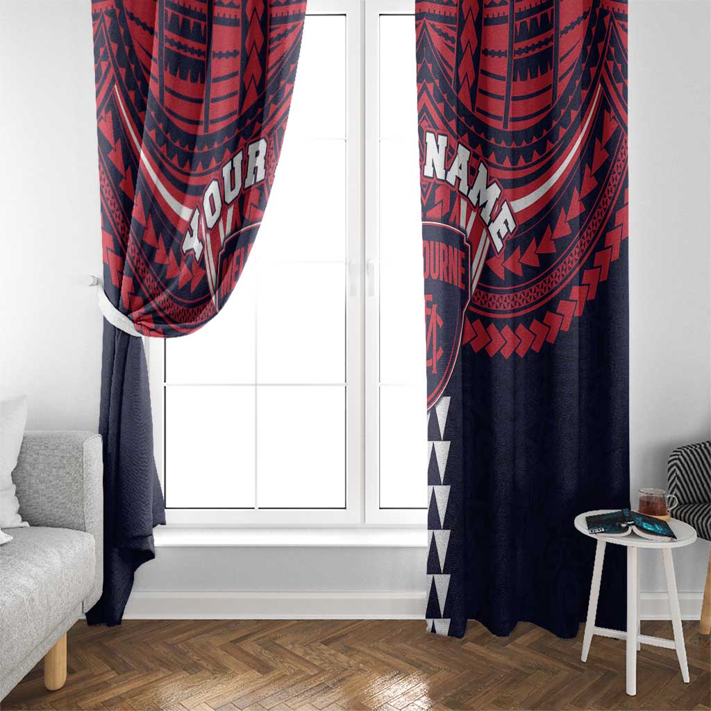Personalized Melbourne Demons Window Curtain Polynesian Tribal Pattern Heritage Football