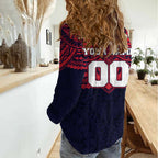 Personalized Melbourne Demons Women Casual Shirt Polynesian Tribal Pattern Heritage Football