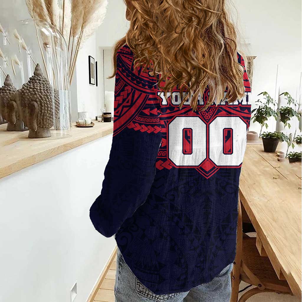 Personalized Melbourne Demons Women Casual Shirt Polynesian Tribal Pattern Heritage Football