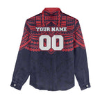 Personalized Melbourne Demons Women Casual Shirt Polynesian Tribal Pattern Heritage Football