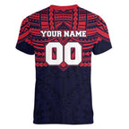 Personalized Melbourne Demons Women V-Neck T-Shirt Polynesian Tribal Pattern Heritage Football