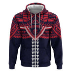 Personalized Melbourne Demons Zip Hoodie Polynesian Tribal Pattern Heritage Football