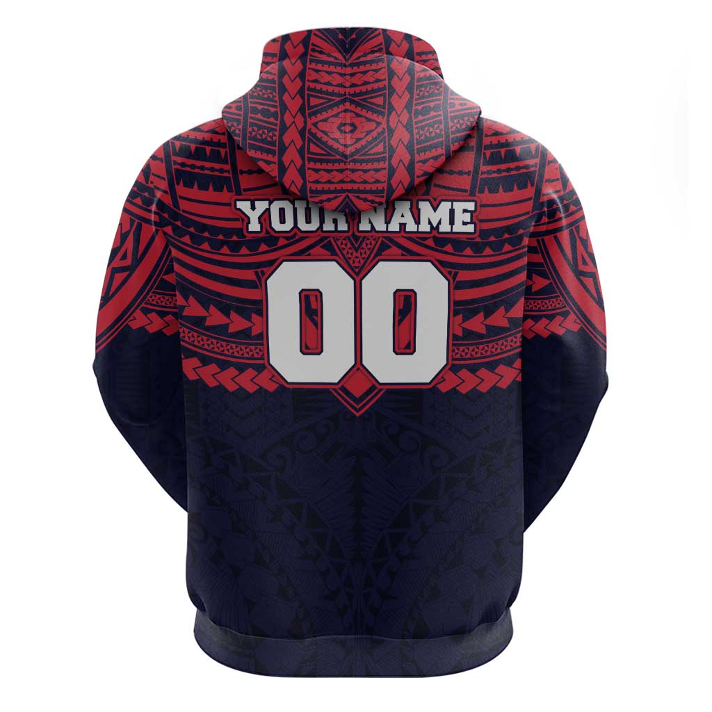 Personalized Melbourne Demons Zip Hoodie Polynesian Tribal Pattern Heritage Football