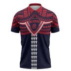 Personalized Melbourne Demons Zipper Polo Shirt Polynesian Tribal Pattern Heritage Football