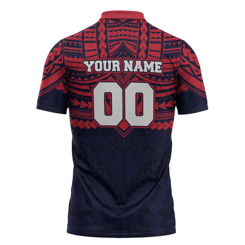 Personalized Melbourne Demons Zipper Polo Shirt Polynesian Tribal Pattern Heritage Football