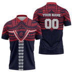Personalized Melbourne Demons Zipper Polo Shirt Polynesian Tribal Pattern Heritage Football