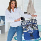 Personalized North Melbourne Kangaroos Laundry Basket Polynesian Tribal Pattern Heritage Football