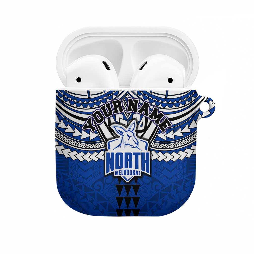 Personalized North Melbourne Kangaroos AirPods Case Polynesian Tribal Pattern Heritage Football