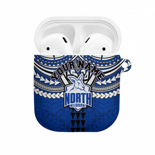 Personalized North Melbourne Kangaroos AirPods Case Polynesian Tribal Pattern Heritage Football