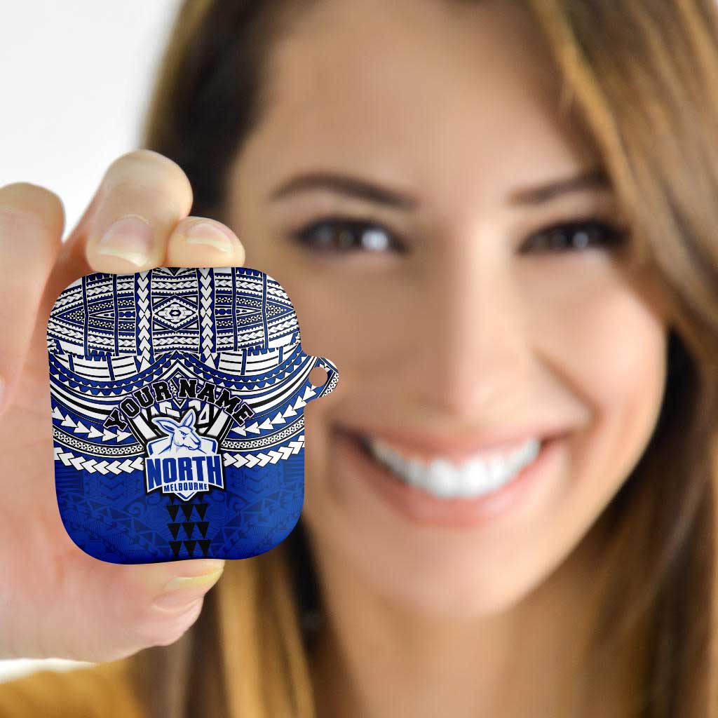 Personalized North Melbourne Kangaroos AirPods Case Polynesian Tribal Pattern Heritage Football