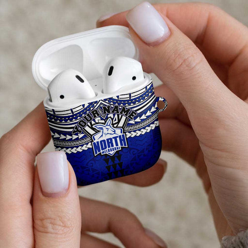 Personalized North Melbourne Kangaroos AirPods Case Polynesian Tribal Pattern Heritage Football
