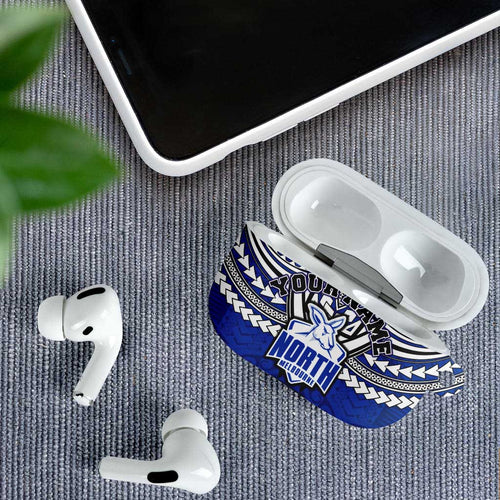 Personalized North Melbourne Kangaroos AirPods Case Polynesian Tribal Pattern Heritage Football