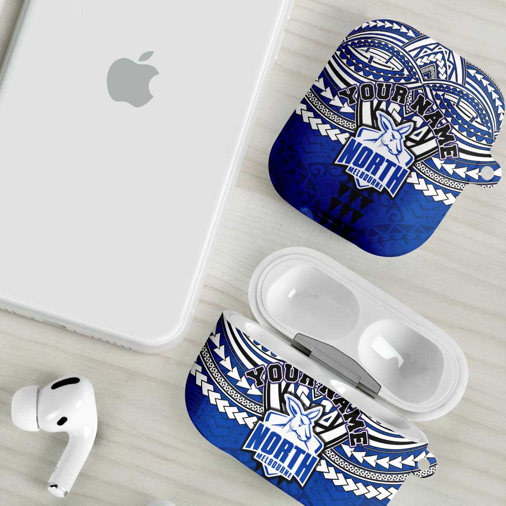 Personalized North Melbourne Kangaroos AirPods Case Polynesian Tribal Pattern Heritage Football