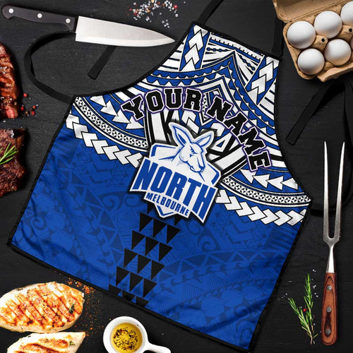 Personalized North Melbourne Kangaroos Apron Polynesian Tribal Pattern Heritage Football