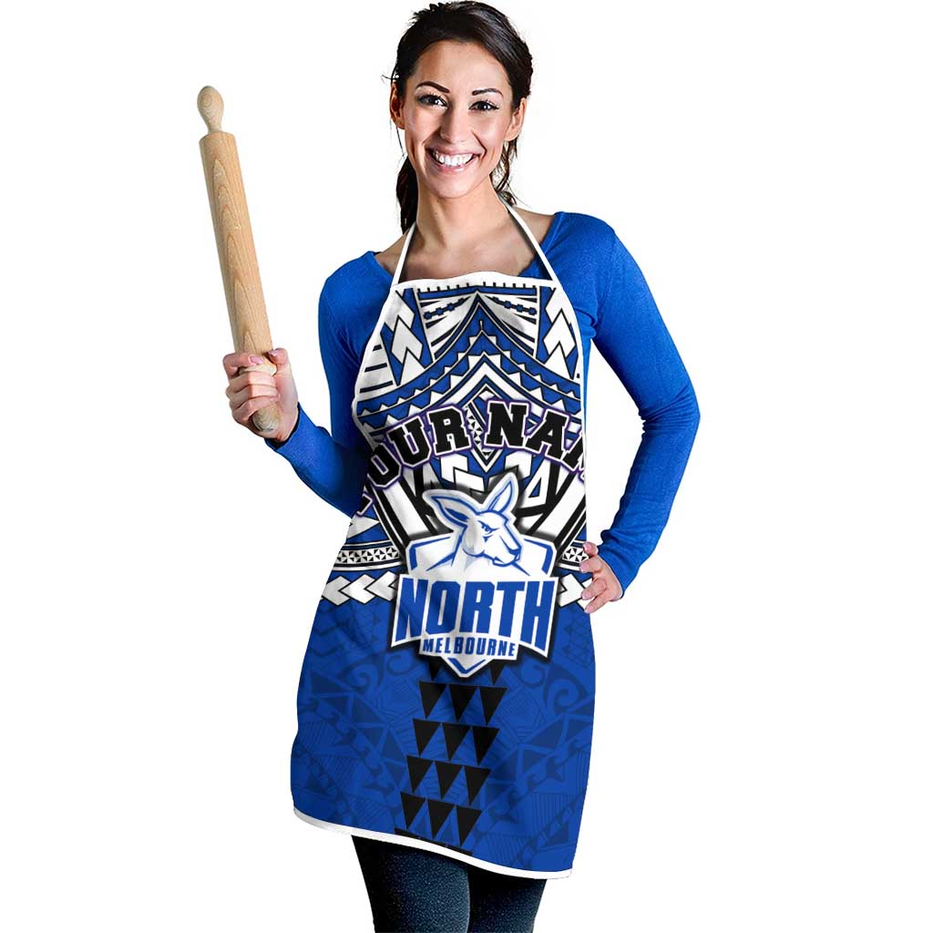 Personalized North Melbourne Kangaroos Apron Polynesian Tribal Pattern Heritage Football