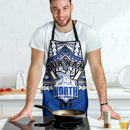 Personalized North Melbourne Kangaroos Apron Polynesian Tribal Pattern Heritage Football