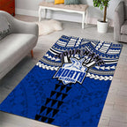 Personalized North Melbourne Kangaroos Area Rug Polynesian Tribal Pattern Heritage Football