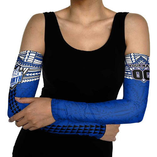 Personalized North Melbourne Kangaroos Arm Sleeves Polynesian Tribal Pattern Heritage Football