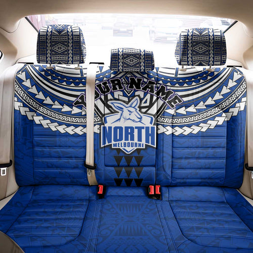 Personalized North Melbourne Kangaroos Back Car Seat Cover Polynesian Tribal Pattern Heritage Football