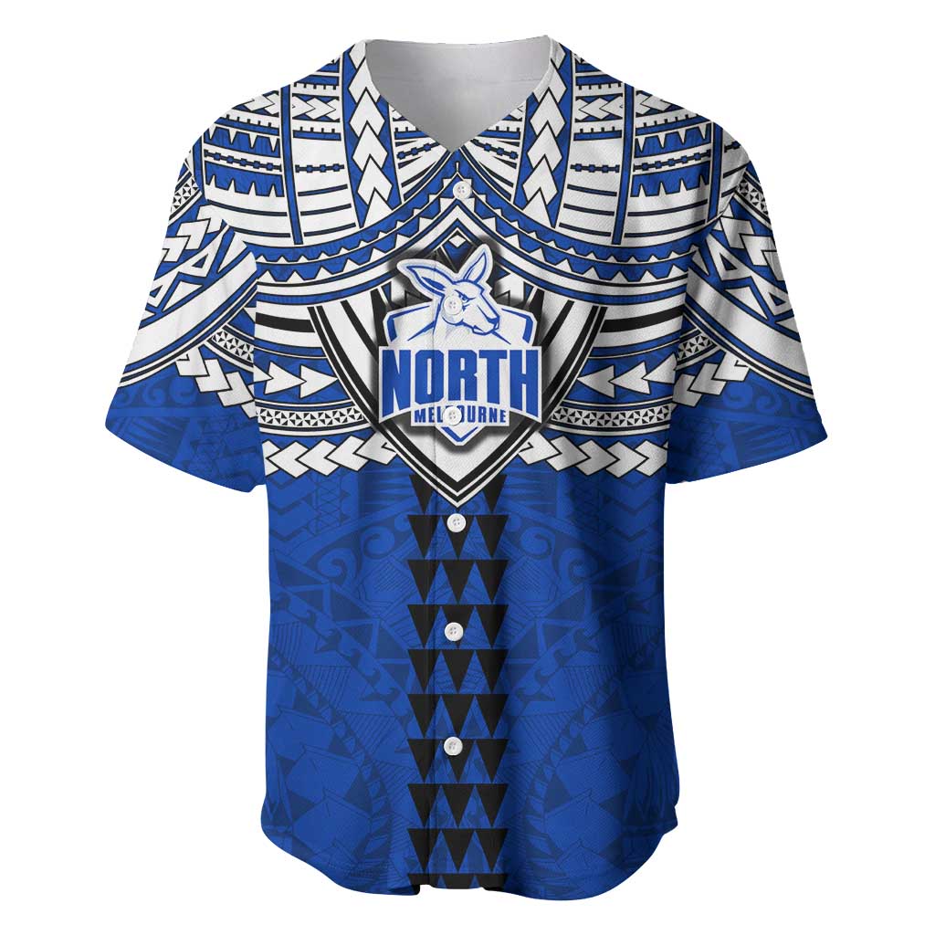 Personalized North Melbourne Kangaroos Baseball Jersey Polynesian Tribal Pattern Heritage Football