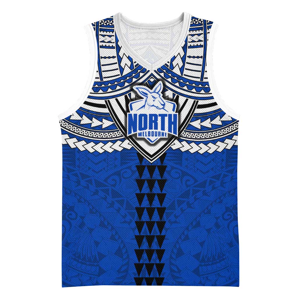 Personalized North Melbourne Kangaroos Basketball Jersey Polynesian Tribal Pattern Heritage Football