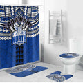 Personalized North Melbourne Kangaroos Bathroom Set Polynesian Tribal Pattern Heritage Football