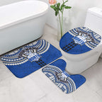 Personalized North Melbourne Kangaroos Bathroom Set Polynesian Tribal Pattern Heritage Football