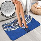 Personalized North Melbourne Kangaroos Bathroom Set Polynesian Tribal Pattern Heritage Football