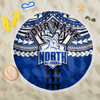 Personalized North Melbourne Kangaroos Beach Blanket Polynesian Tribal Pattern Heritage Football