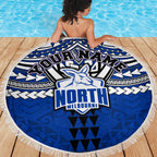 Personalized North Melbourne Kangaroos Beach Blanket Polynesian Tribal Pattern Heritage Football