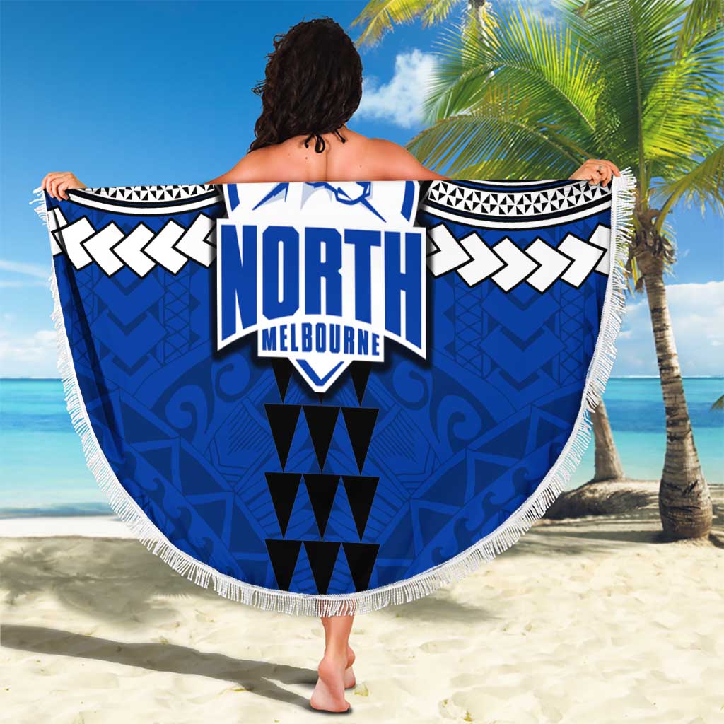 Personalized North Melbourne Kangaroos Beach Blanket Polynesian Tribal Pattern Heritage Football