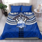 Personalized North Melbourne Kangaroos Bedding Set Polynesian Tribal Pattern Heritage Football