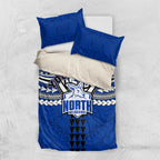 Personalized North Melbourne Kangaroos Bedding Set Polynesian Tribal Pattern Heritage Football