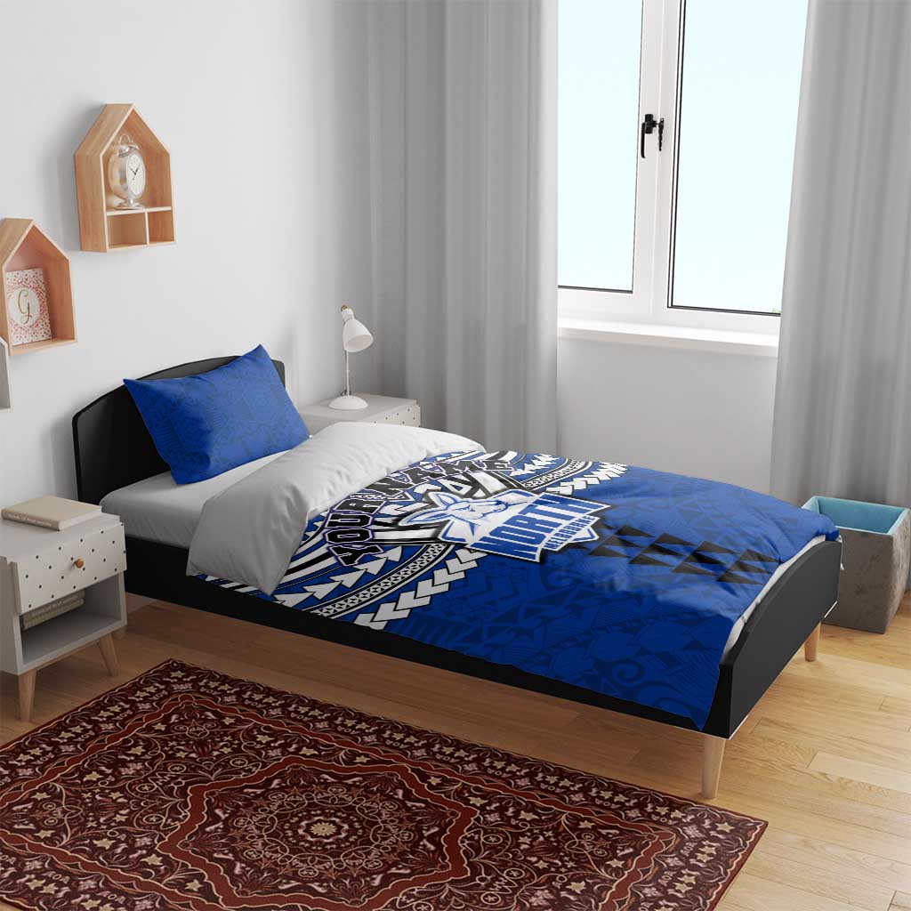 Personalized North Melbourne Kangaroos Bedding Set Polynesian Tribal Pattern Heritage Football