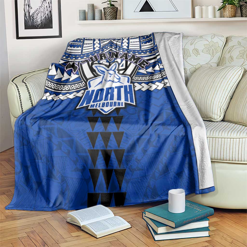 Personalized North Melbourne Kangaroos Blanket Polynesian Tribal Pattern Heritage Football