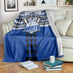 Personalized North Melbourne Kangaroos Blanket Polynesian Tribal Pattern Heritage Football