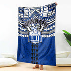 Personalized North Melbourne Kangaroos Blanket Polynesian Tribal Pattern Heritage Football